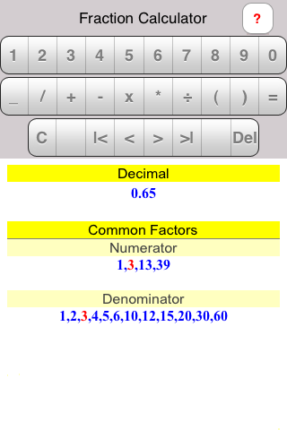iPhone Fraction Solver