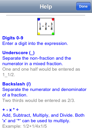 iPhone Fraction Solver